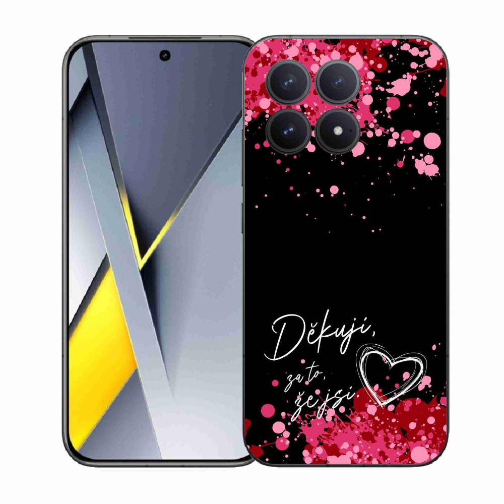 Gelový kryt mmCase na Xiaomi Poco F8 Pro - zamilovaný text 2 černé pozadí