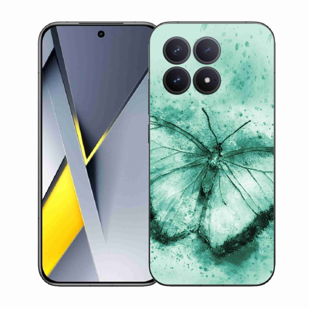 Gelový kryt mmCase na Xiaomi Poco F8 Pro - zelený motýl