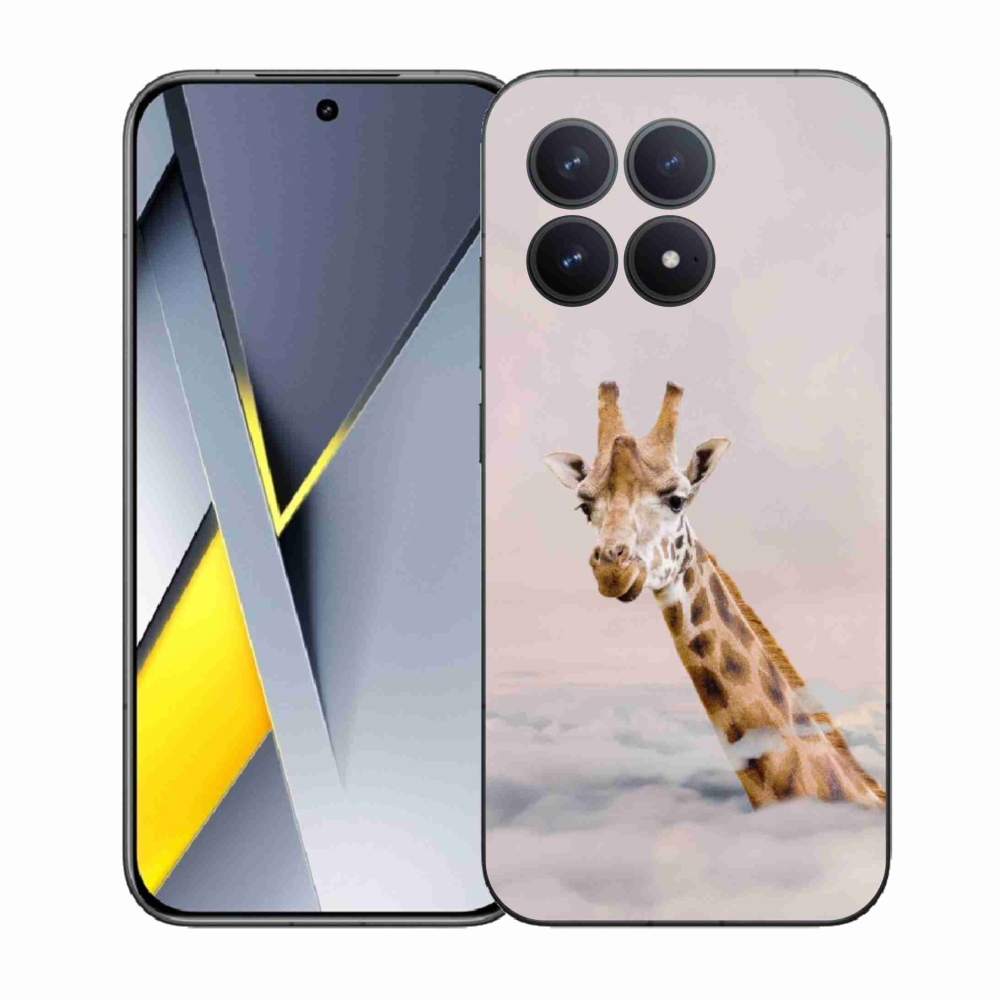 Gelový kryt mmCase na Xiaomi Poco F8 Pro - žirafa v oblacích
