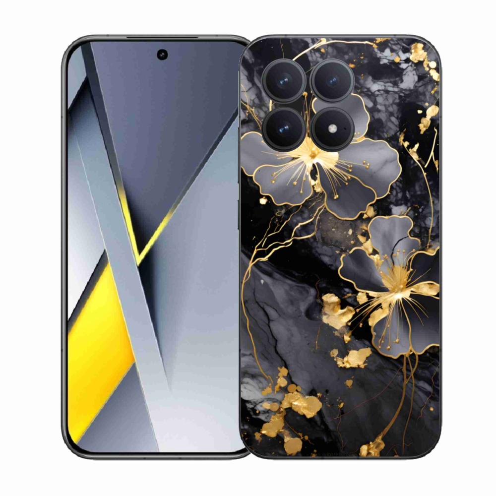 Gelový kryt mmCase na Xiaomi Poco F8 Pro - zlaté květy