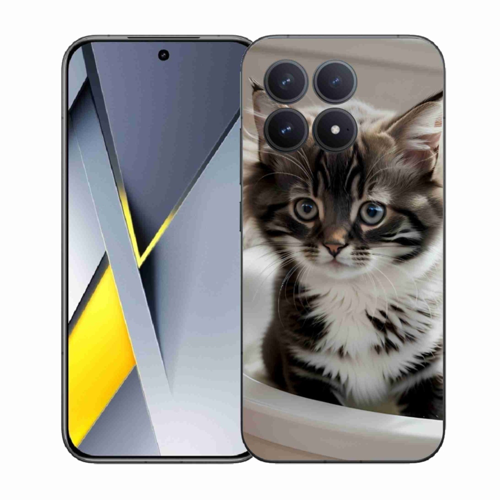 Gelový kryt mmCase na Xiaomi Poco F8 Pro - zvědavé kotě
