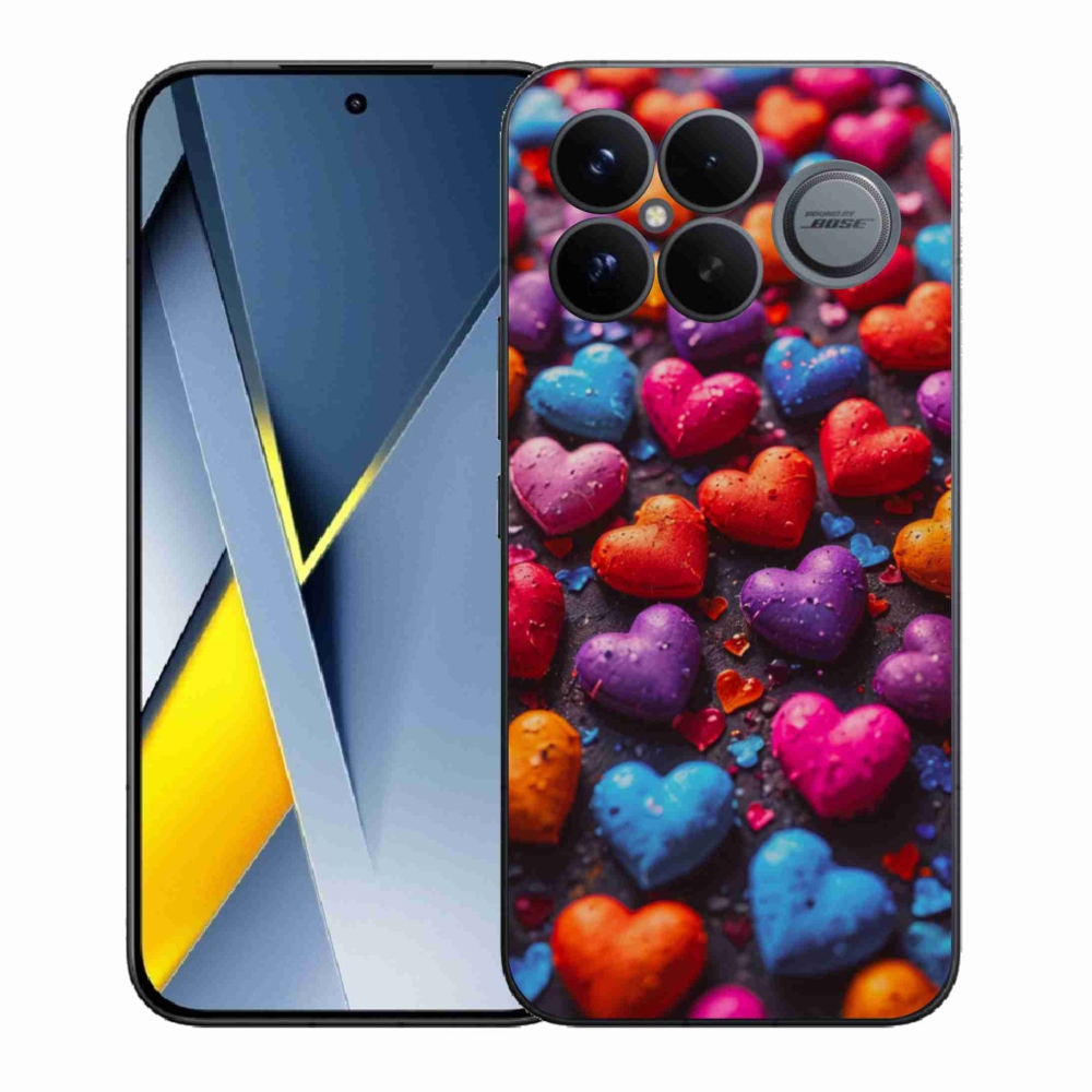 Gelový kryt mmCase na Xiaomi Poco F8 Ultra - barevná srdce