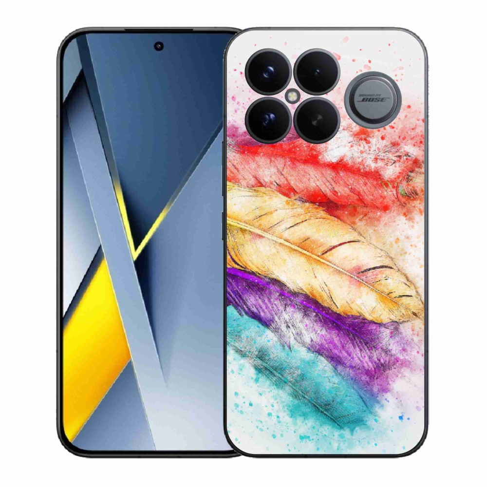 Gelový kryt mmCase na Xiaomi Poco F8 Ultra - barevné peří