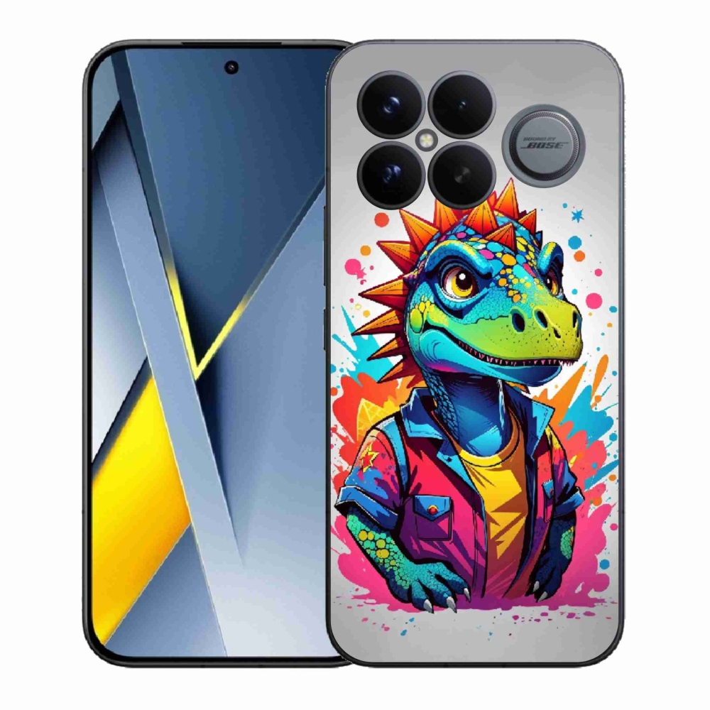 Gelový kryt mmCase na Xiaomi Poco F8 Ultra - barevný dinosaurus