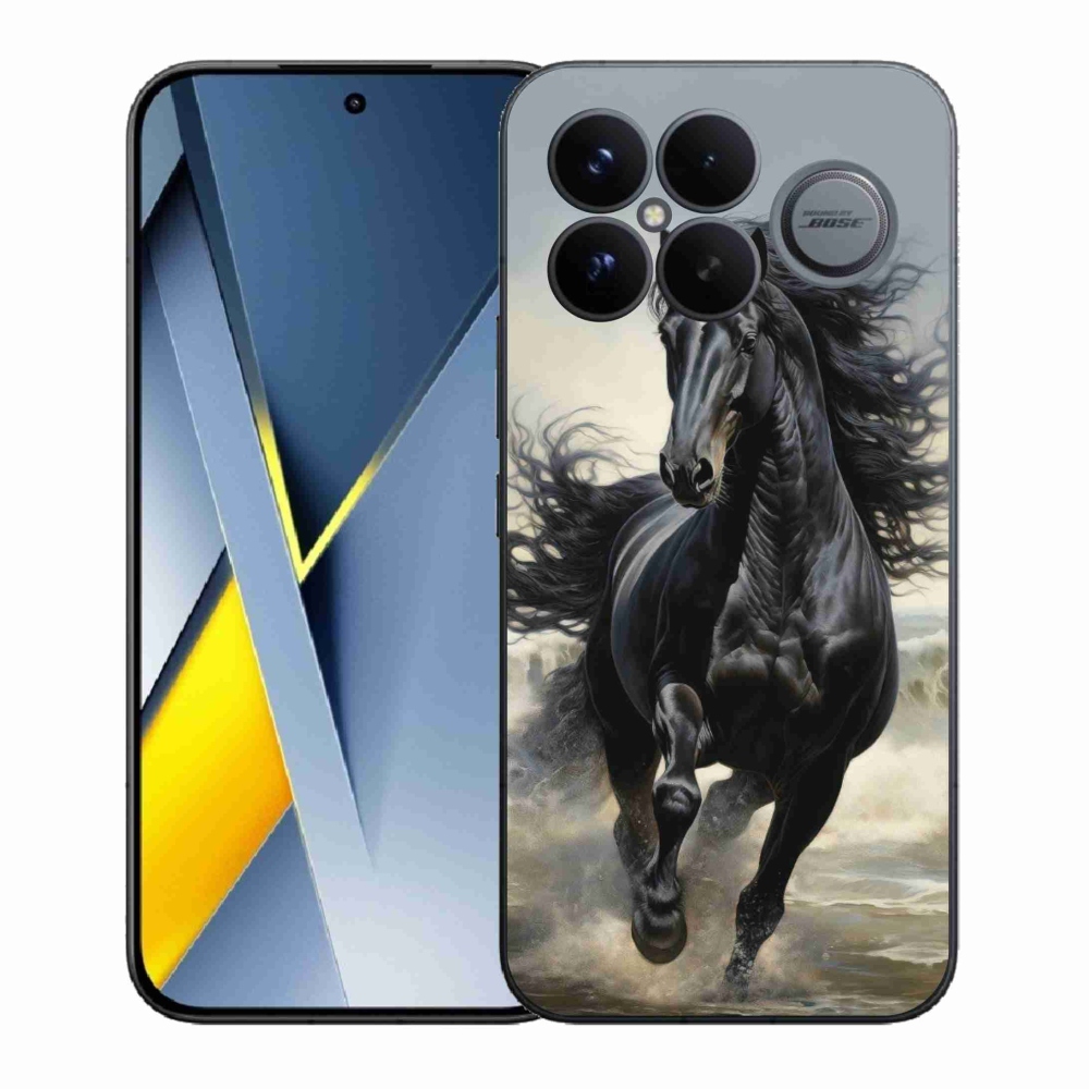 Gelový kryt mmCase na Xiaomi Poco F8 Ultra - běžící černý kůň