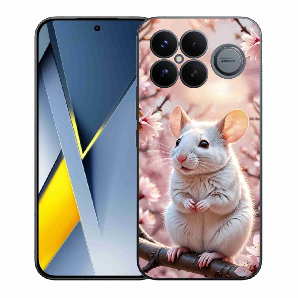 Gelový kryt mmCase na Xiaomi Poco F8 Ultra - bílá myš na větvi