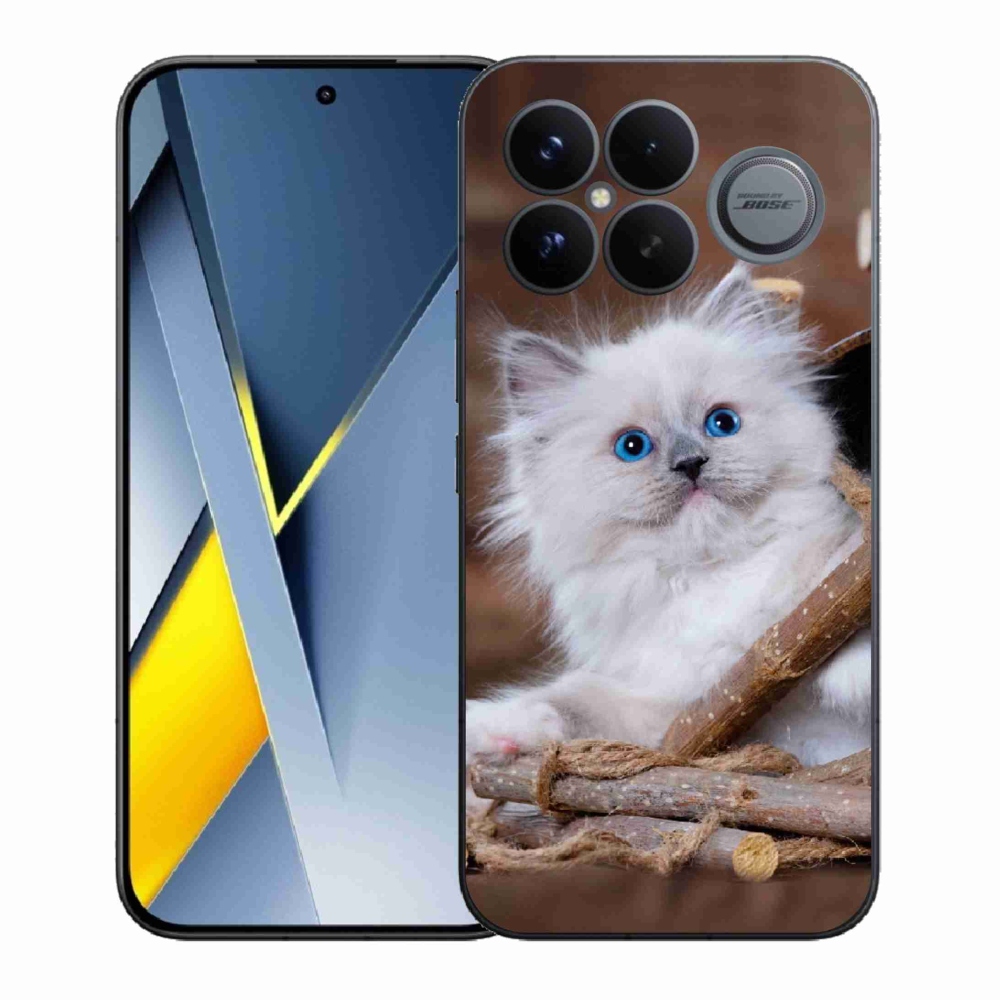 Gelový kryt mmCase na Xiaomi Poco F8 Ultra - bílé kotě