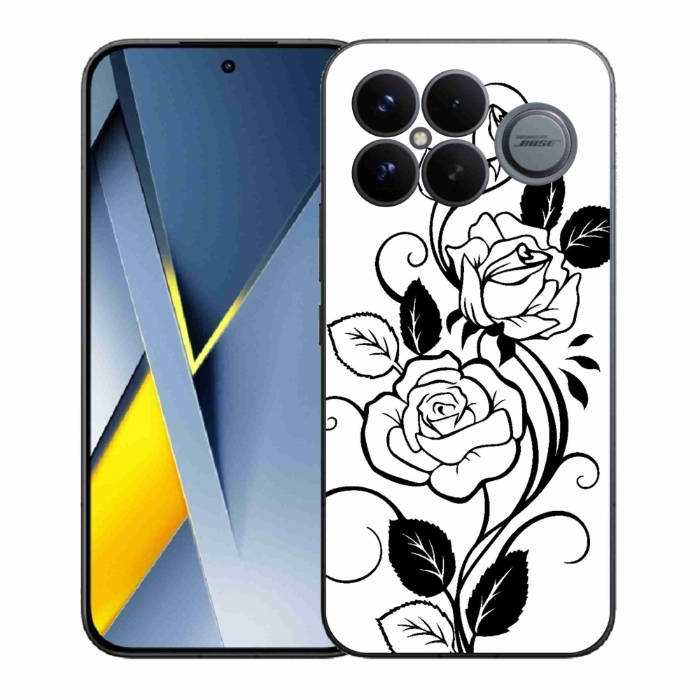 Gelový kryt mmCase na Xiaomi Poco F8 Ultra - černobílá růže