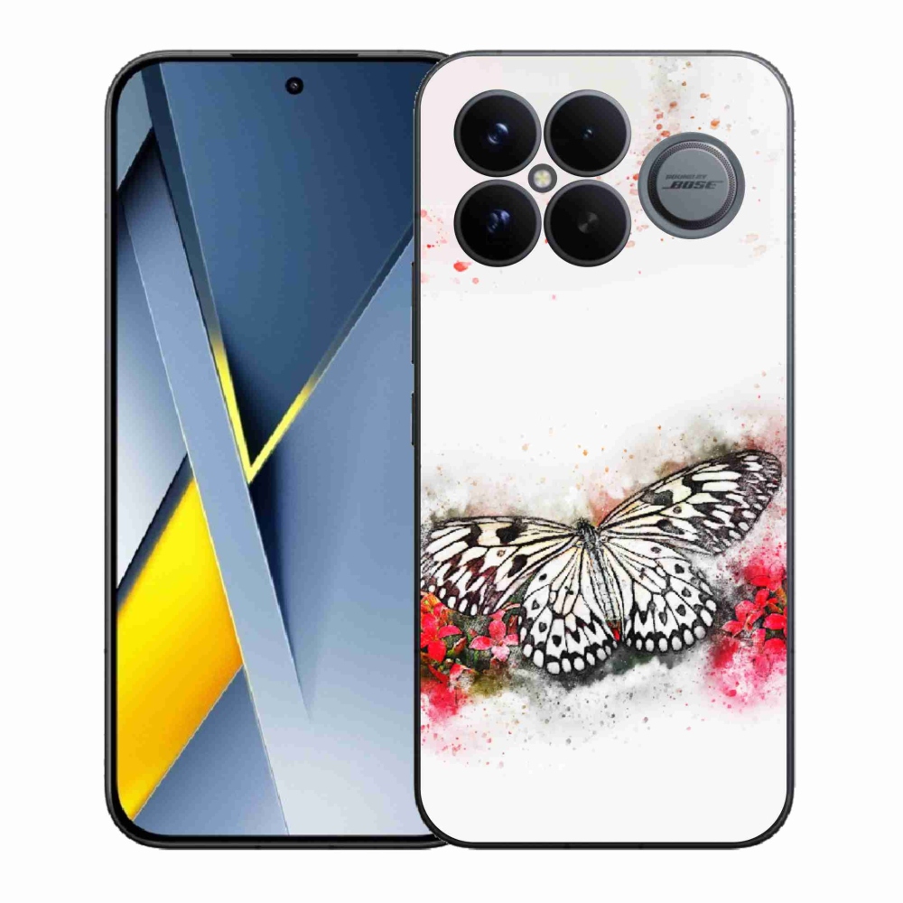 Gelový kryt mmCase na Xiaomi Poco F8 Ultra - černobílý motýl