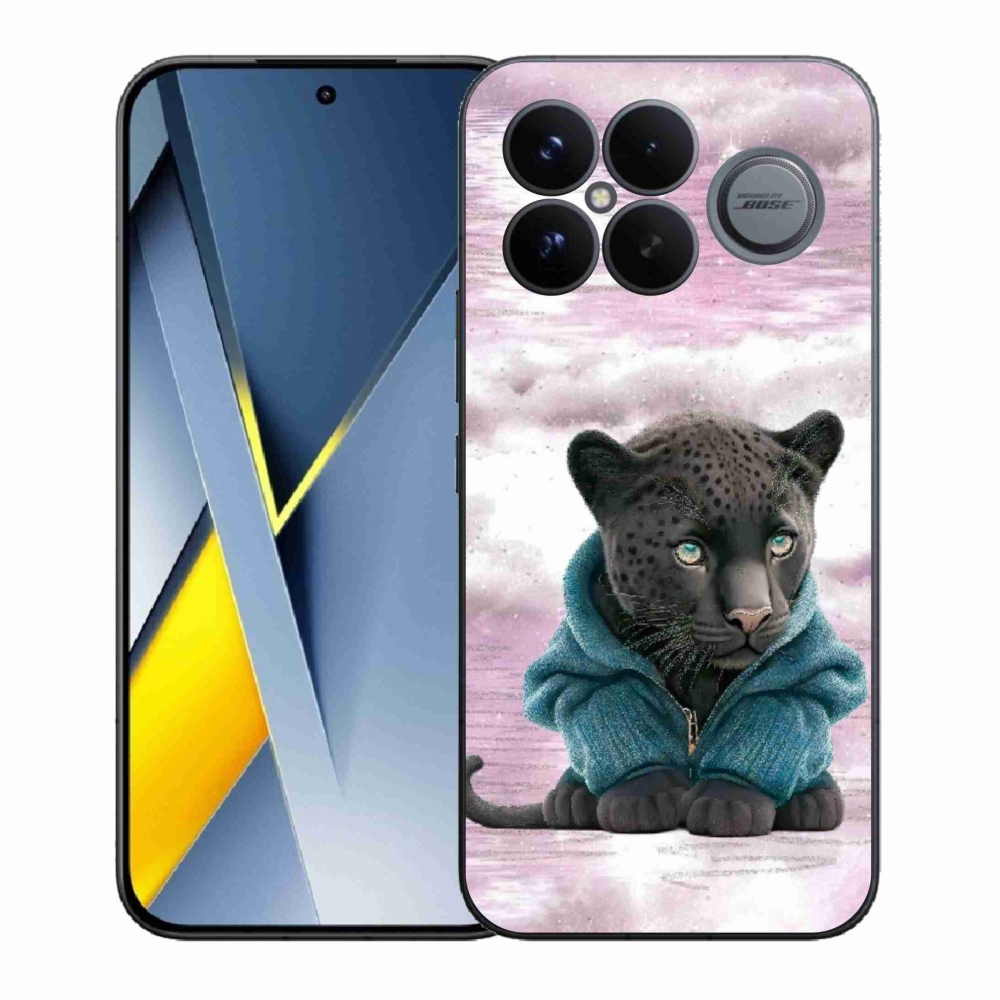Gelový kryt mmCase na Xiaomi Poco F8 Ultra - černý panter ve svetru