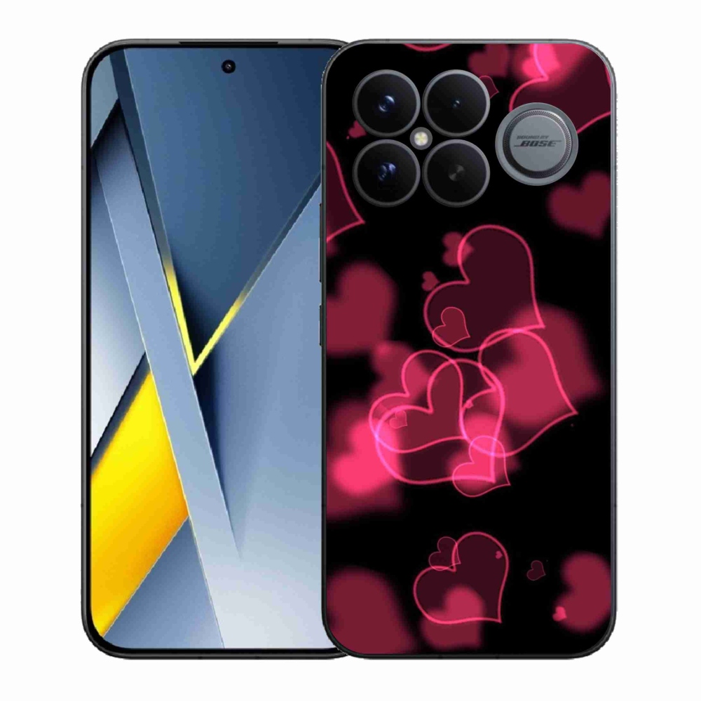 Gelový kryt mmCase na Xiaomi Poco F8 Ultra - červená srdíčka