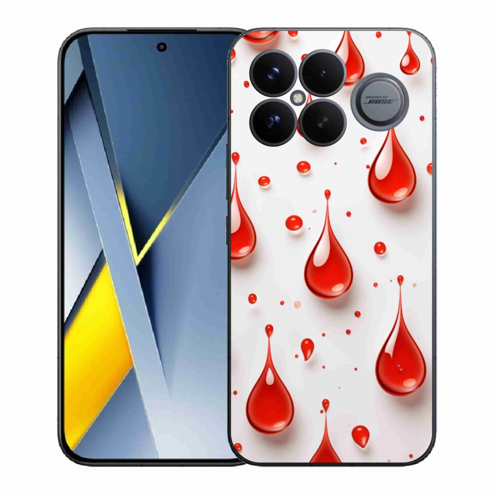 Gelový kryt mmCase na Xiaomi Poco F8 Ultra - červené kapky