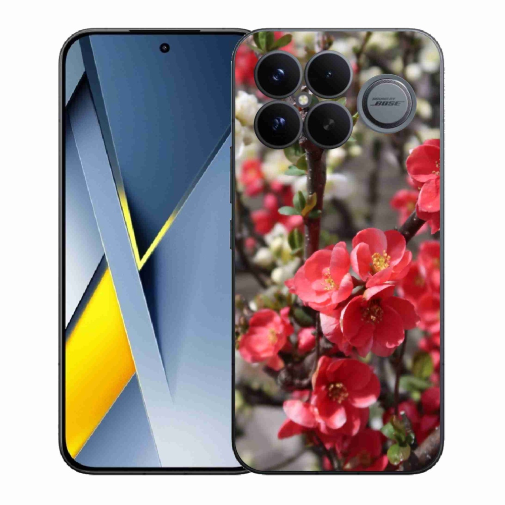 Gelový kryt mmCase na Xiaomi Poco F8 Ultra - červené květy