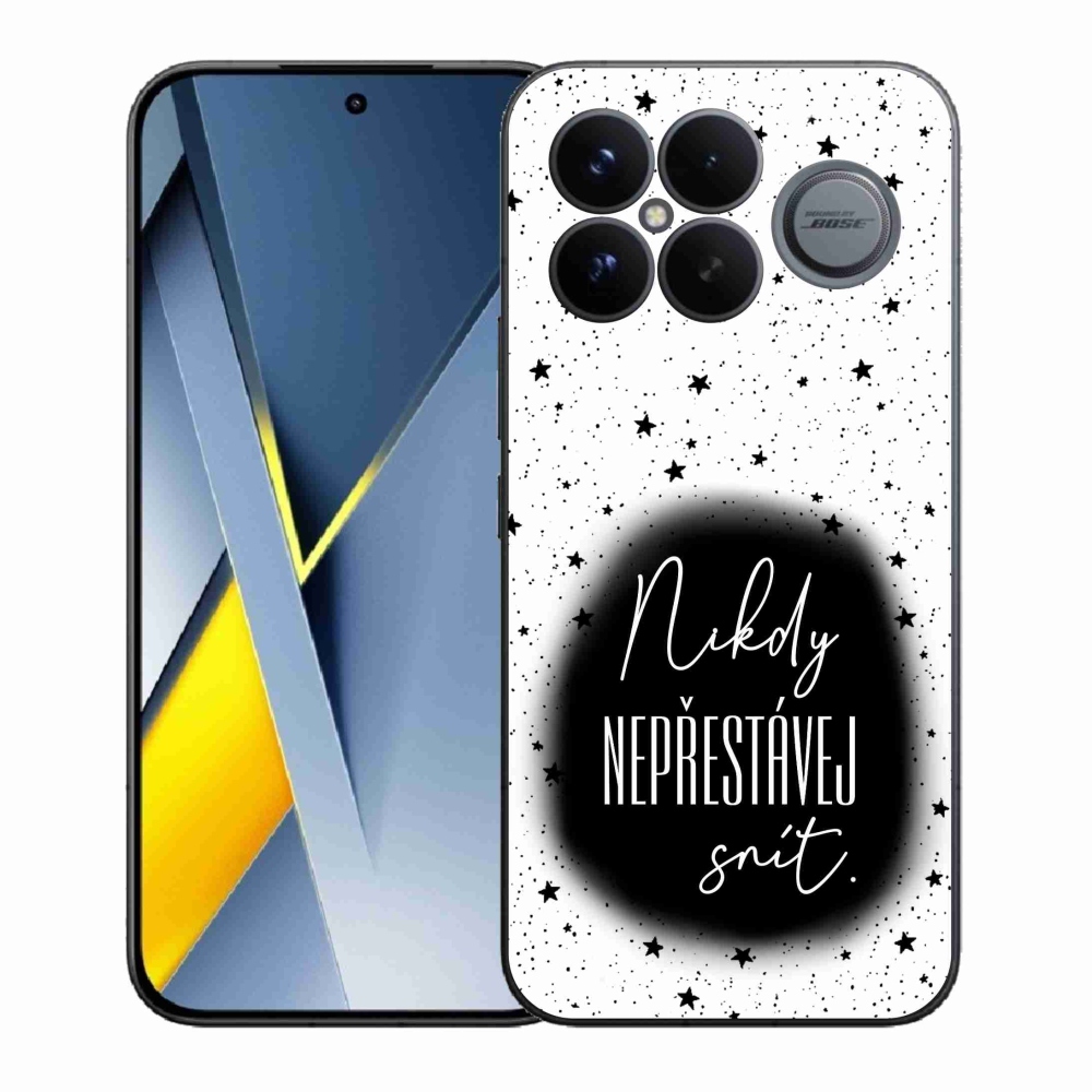 Gelový kryt mmCase na Xiaomi Poco F8 Ultra - citát 1 černobílé pozadí