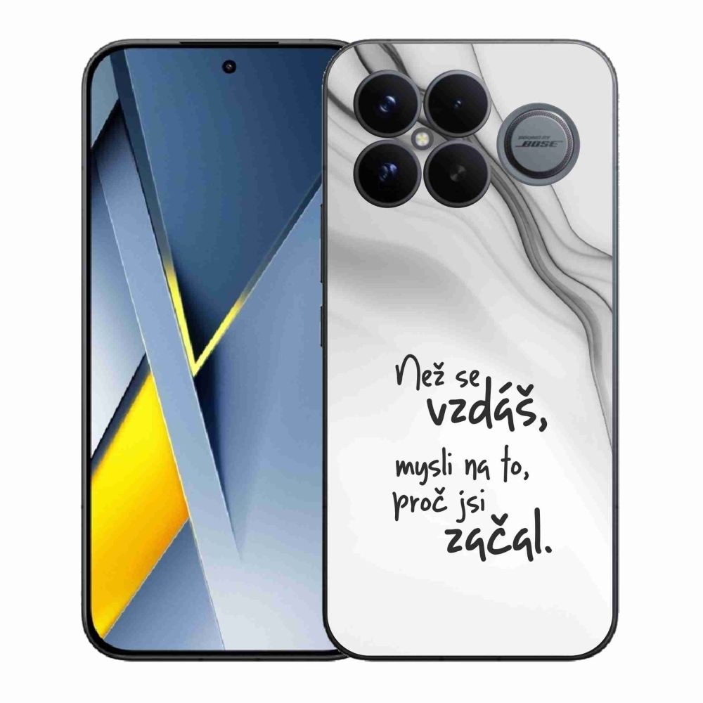 Gelový kryt mmCase na Xiaomi Poco F8 Ultra - citát 2 bílé pozadí