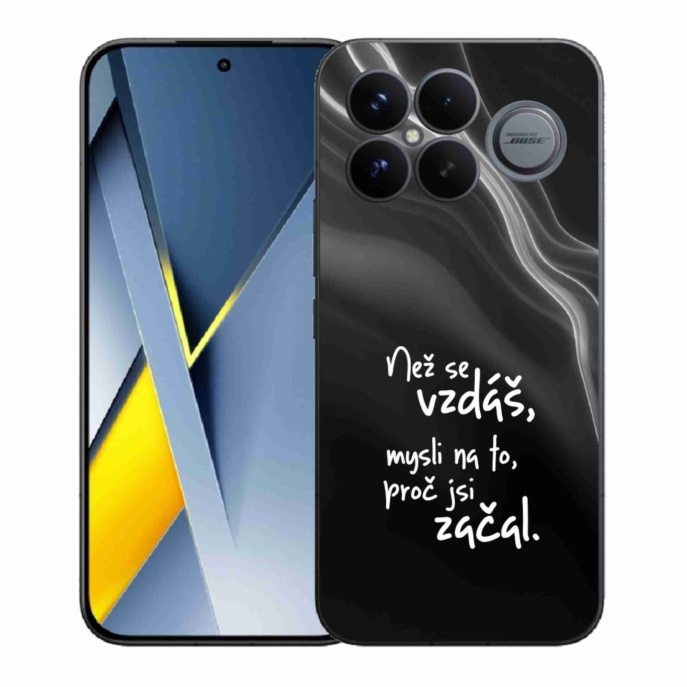 Gelový kryt mmCase na Xiaomi Poco F8 Ultra - citát 2 černé pozadí
