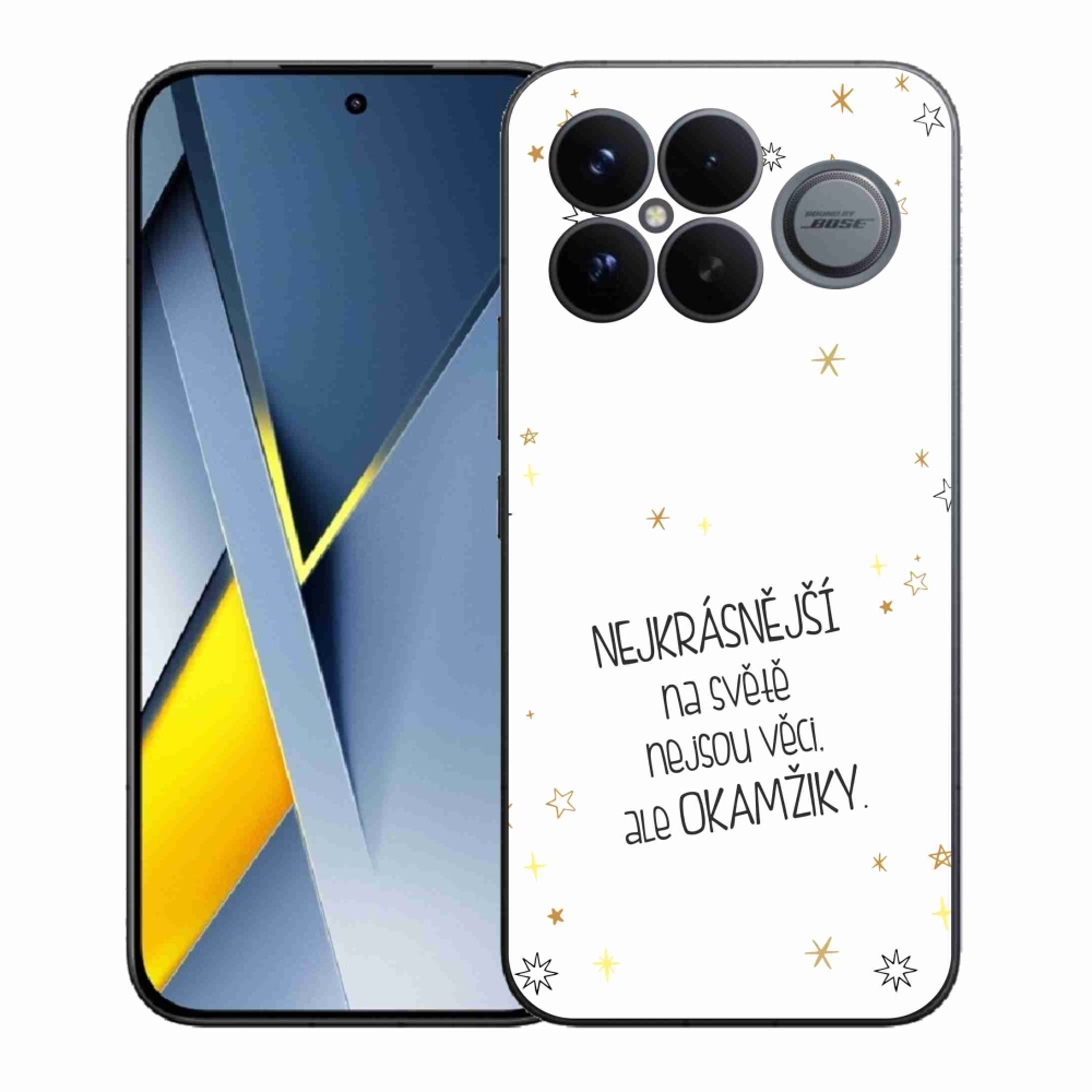 Gelový kryt mmCase na Xiaomi Poco F8 Ultra - citát 4 bílé pozadí