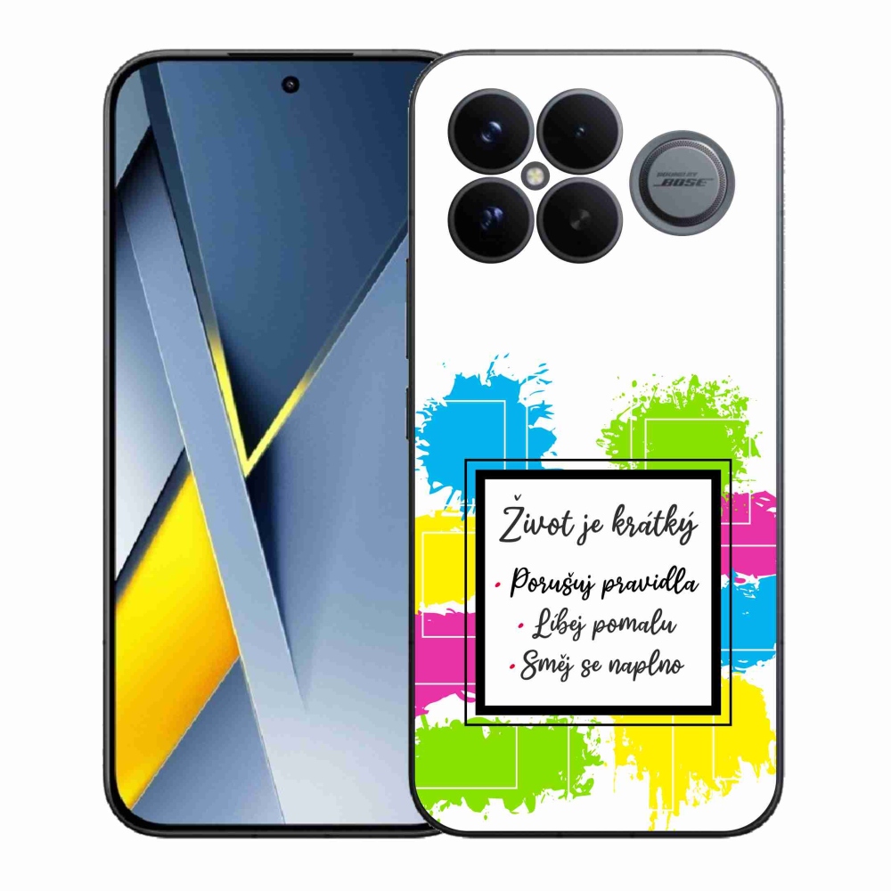 Gelový kryt mmCase na Xiaomi Poco F8 Ultra - citát 5 bílé pozadí