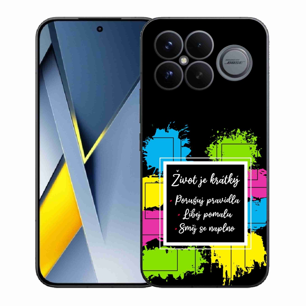 Gelový kryt mmCase na Xiaomi Poco F8 Ultra - citát 5 černé pozadí