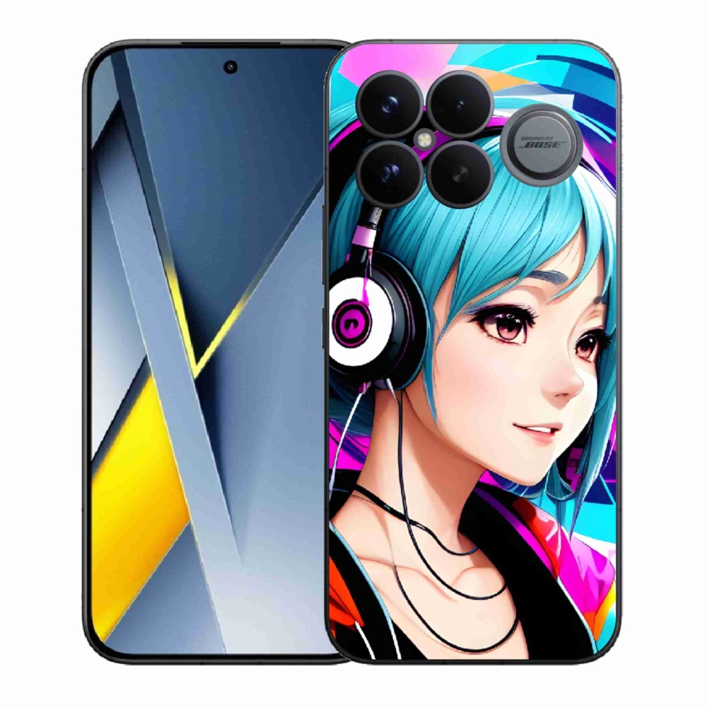 Gelový kryt mmCase na Xiaomi Poco F8 Ultra - dívka se sluchátky