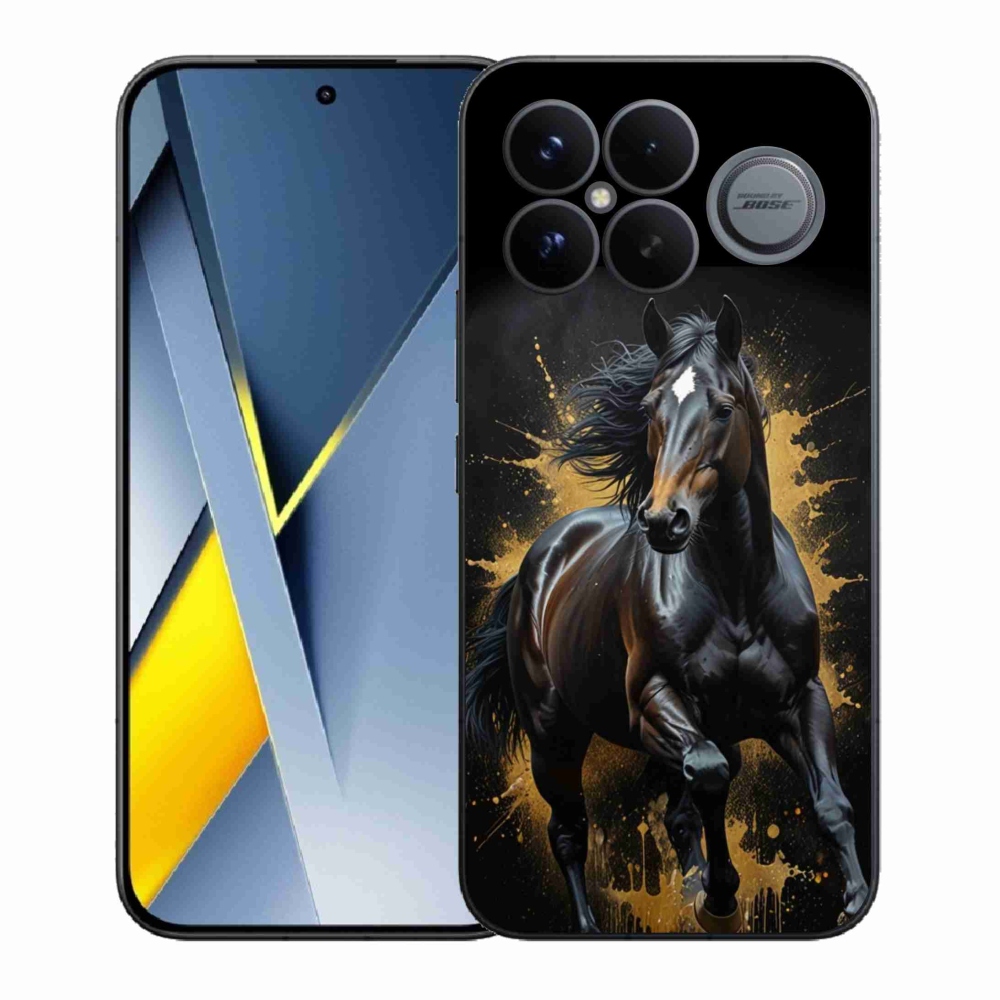 Gelový kryt mmCase na Xiaomi Poco F8 Ultra - elegantní černý hřebec