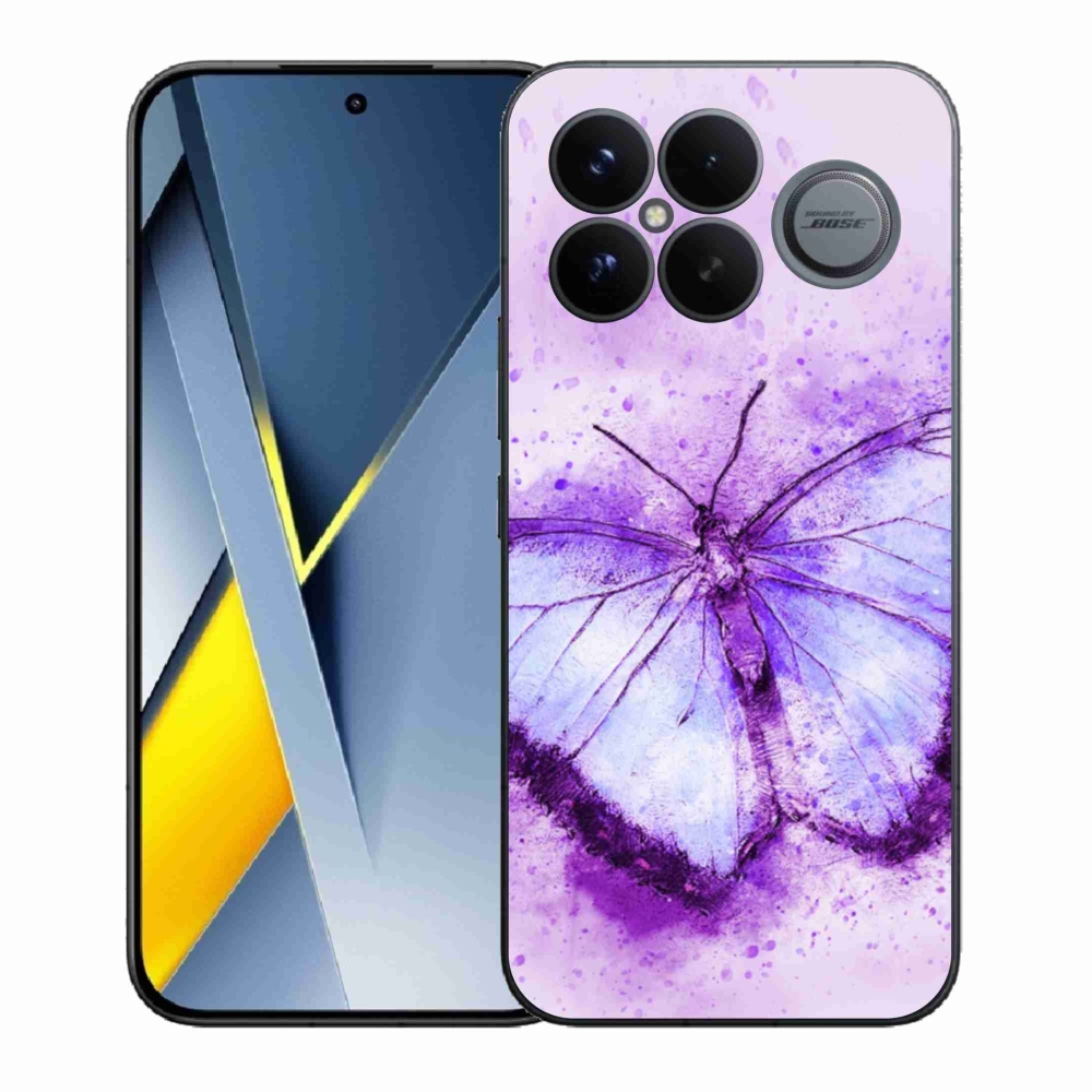 Gelový kryt mmCase na Xiaomi Poco F8 Ultra - fialový motýl