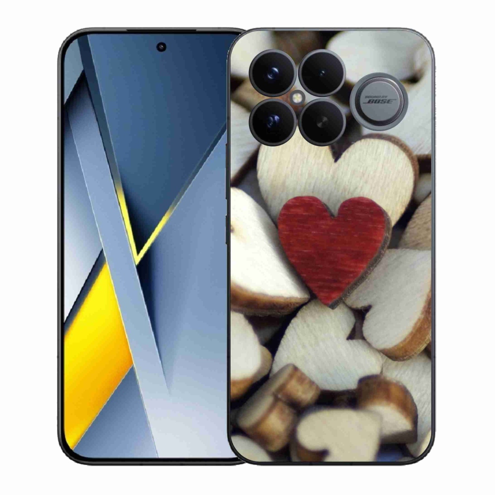 Gelový kryt mmCase na Xiaomi Poco F8 Ultra - gravírované červené srdce 