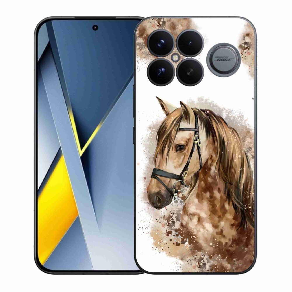 Gelový kryt mmCase na Xiaomi Poco F8 Ultra - hnědý kreslený kůň