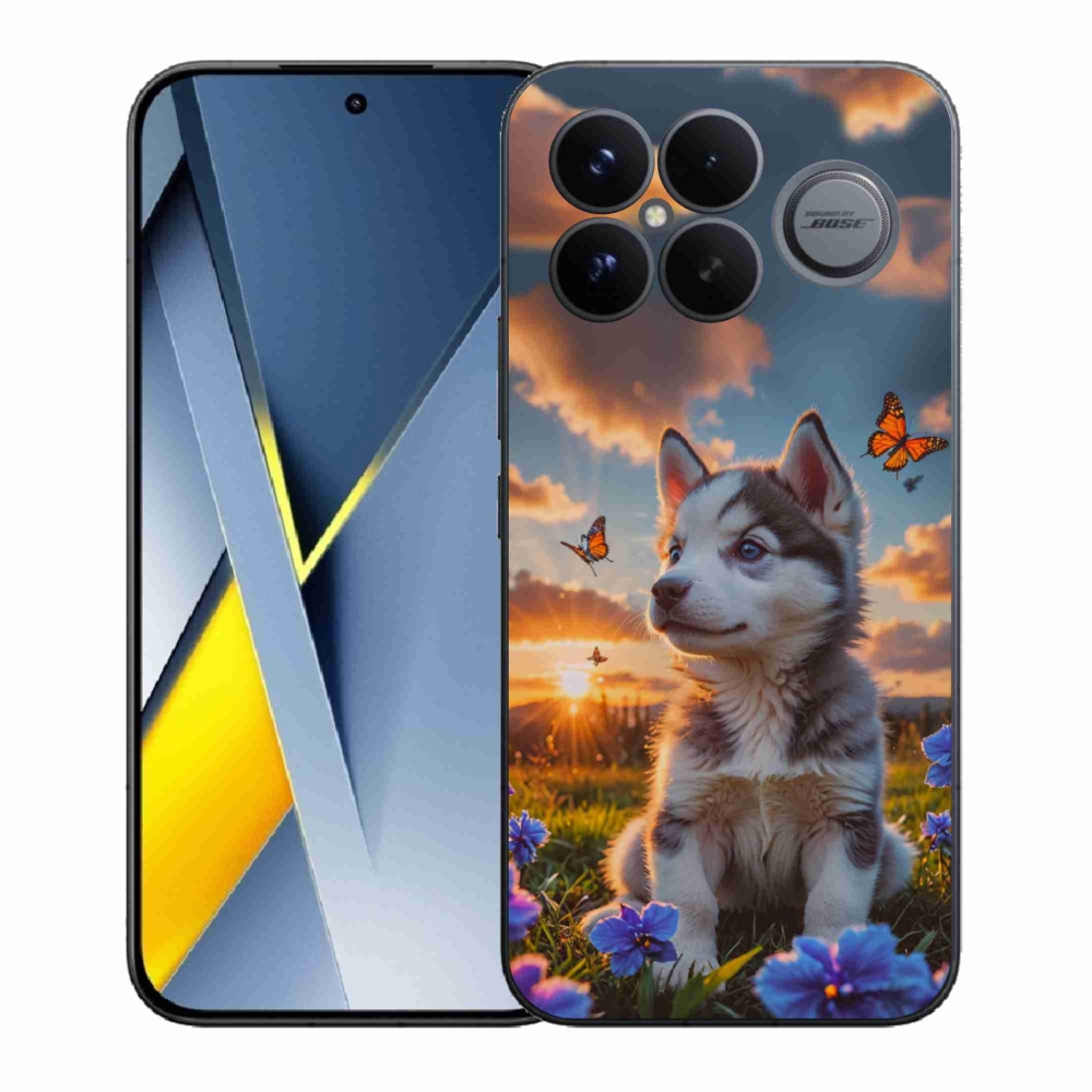 Gelový kryt mmCase na Xiaomi Poco F8 Ultra - husky při západu slunce