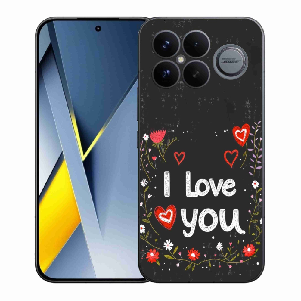 Gelový kryt mmCase na Xiaomi Poco F8 Ultra - I love you černé pozadí