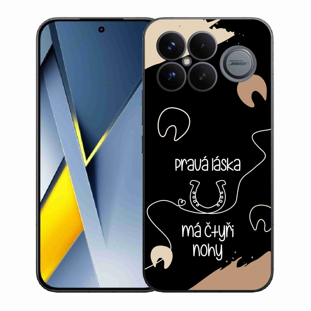 Gelový kryt mmCase na Xiaomi Poco F8 Ultra - koňský motiv černé pozadí