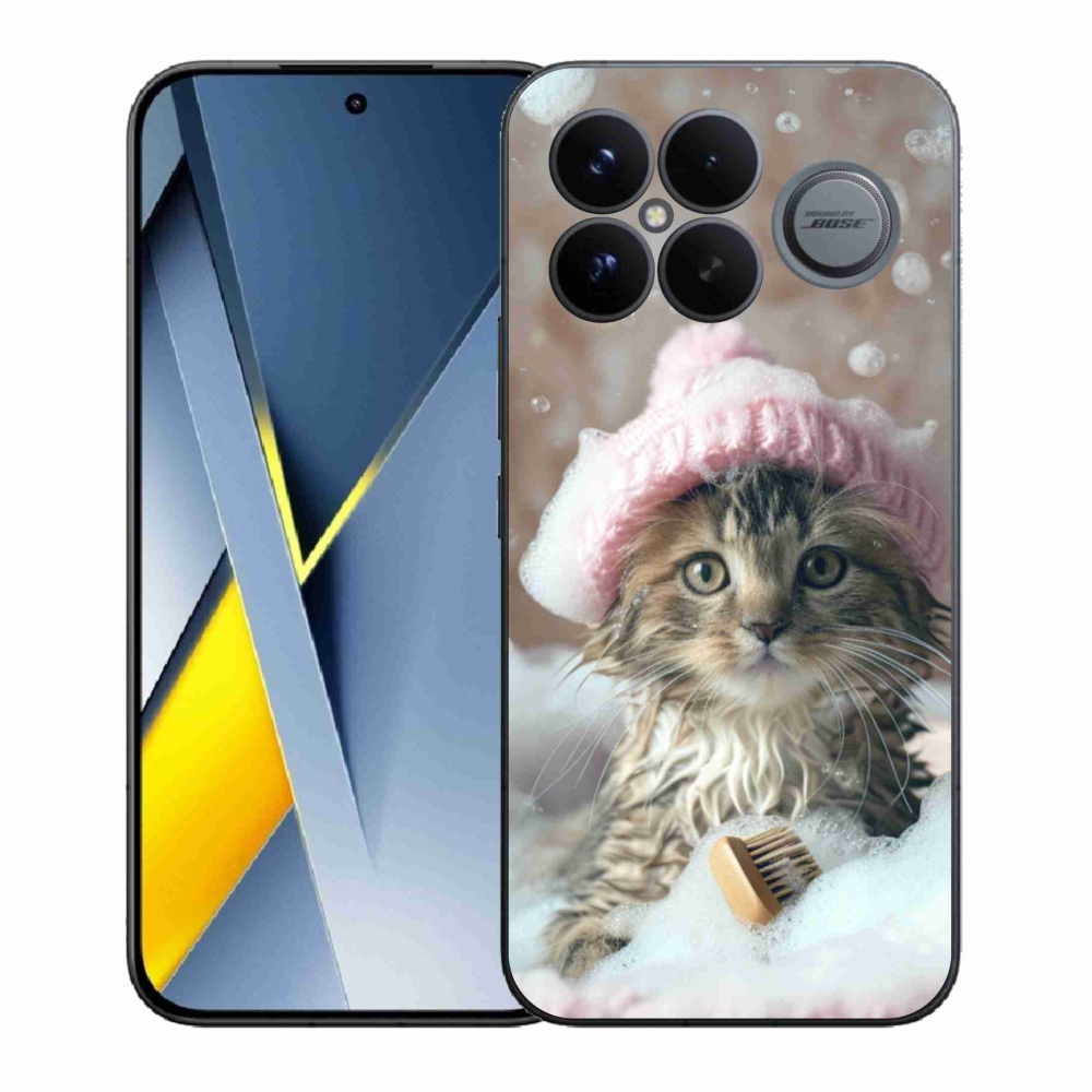 Gelový kryt mmCase na Xiaomi Poco F8 Ultra - kotě a koupel