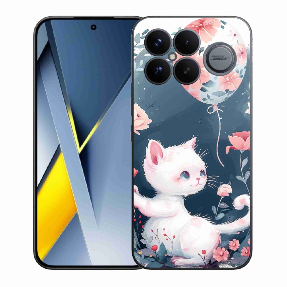 Gelový kryt mmCase na Xiaomi Poco F8 Ultra - kotě s balónkem