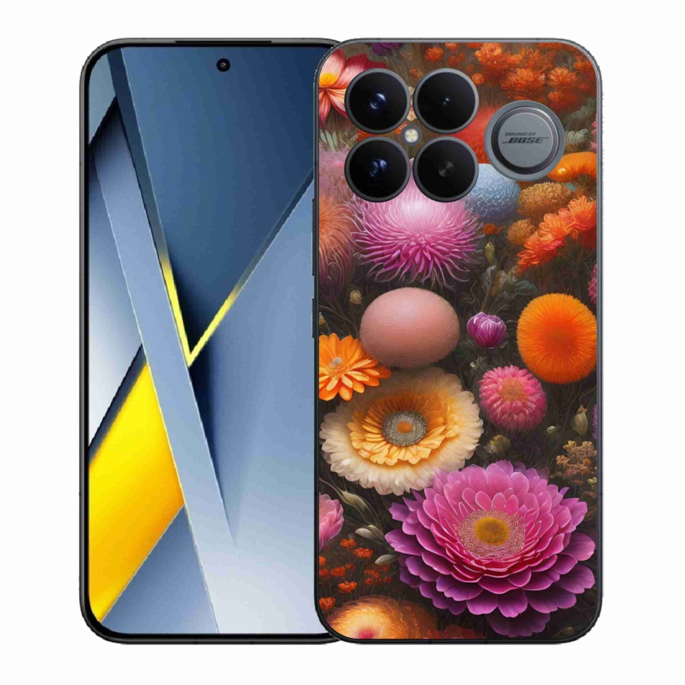 Gelový kryt mmCase na Xiaomi Poco F8 Ultra - květinová kompozice