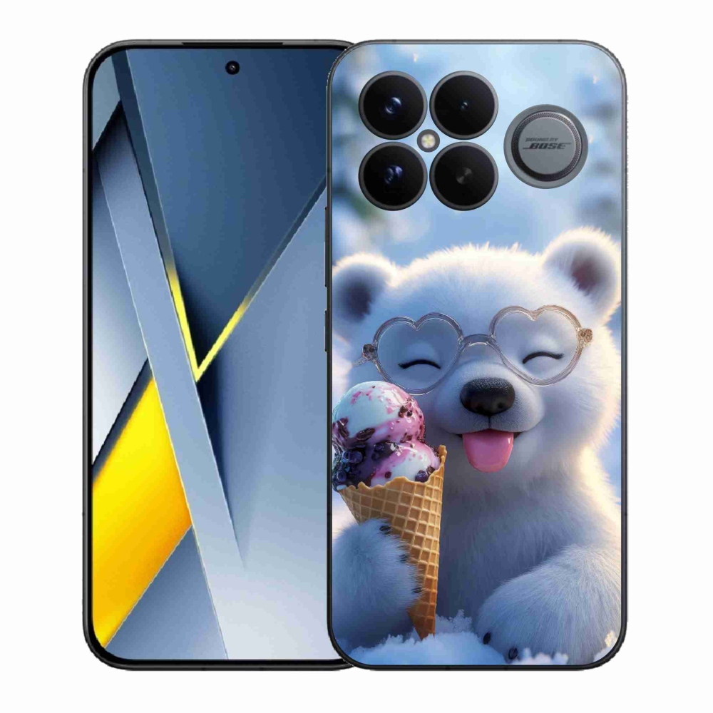 Gelový kryt mmCase na Xiaomi Poco F8 Ultra - medvídek se zmrzlinou