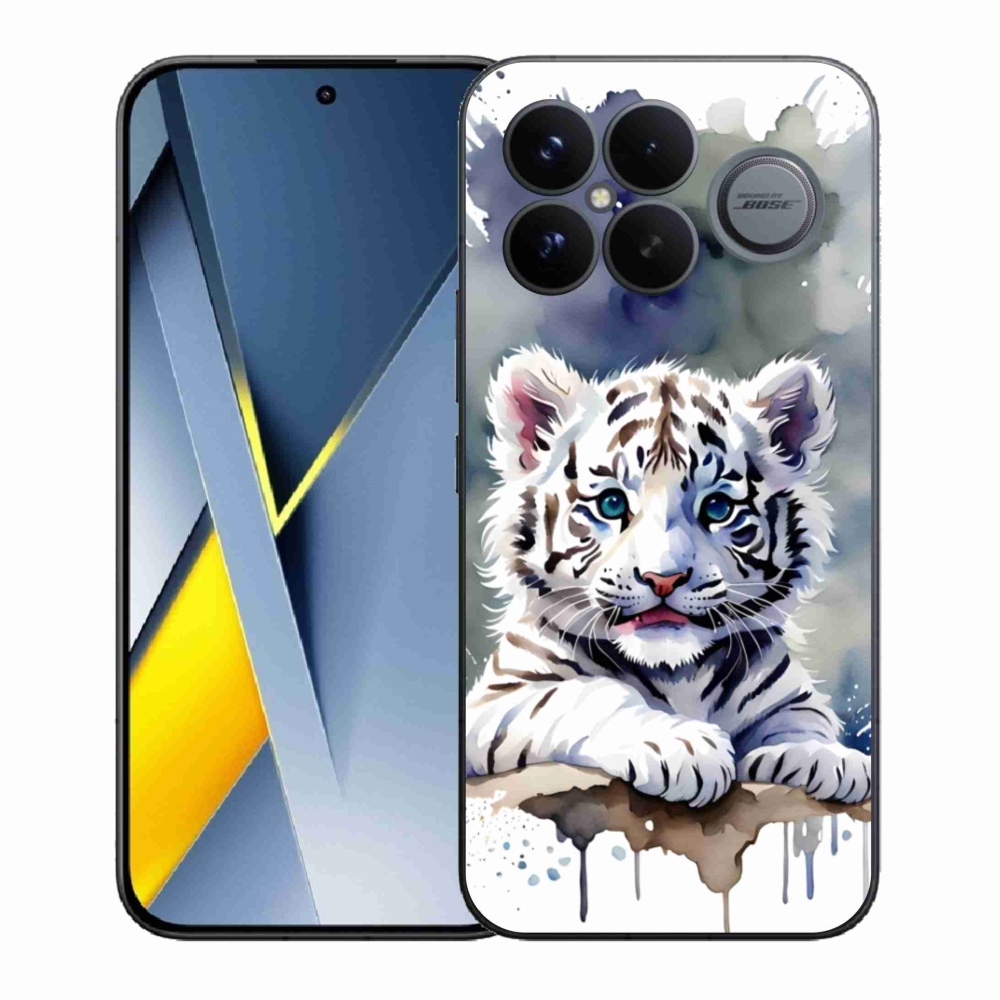 Gelový kryt mmCase na Xiaomi Poco F8 Ultra - mládě bílého tygra