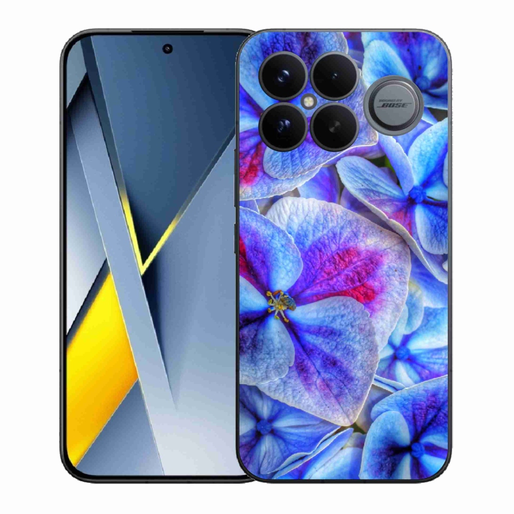 Gelový kryt mmCase na Xiaomi Poco F8 Ultra - modré květy 1