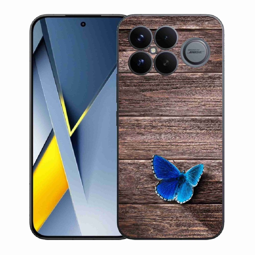 Gelový kryt mmCase na Xiaomi Poco F8 Ultra - modrý motýl 1