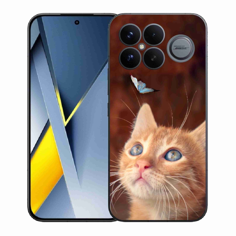 Gelový kryt mmCase na Xiaomi Poco F8 Ultra - motýl a kotě