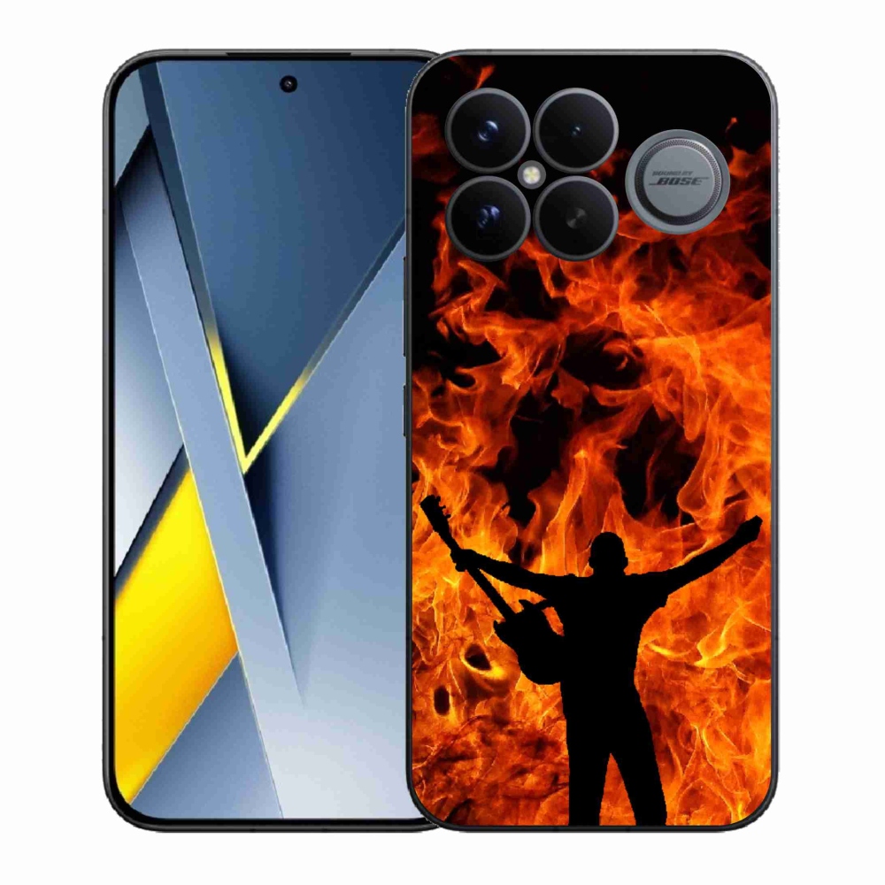 Gelový kryt mmCase na Xiaomi Poco F8 Ultra - muzikant a oheň