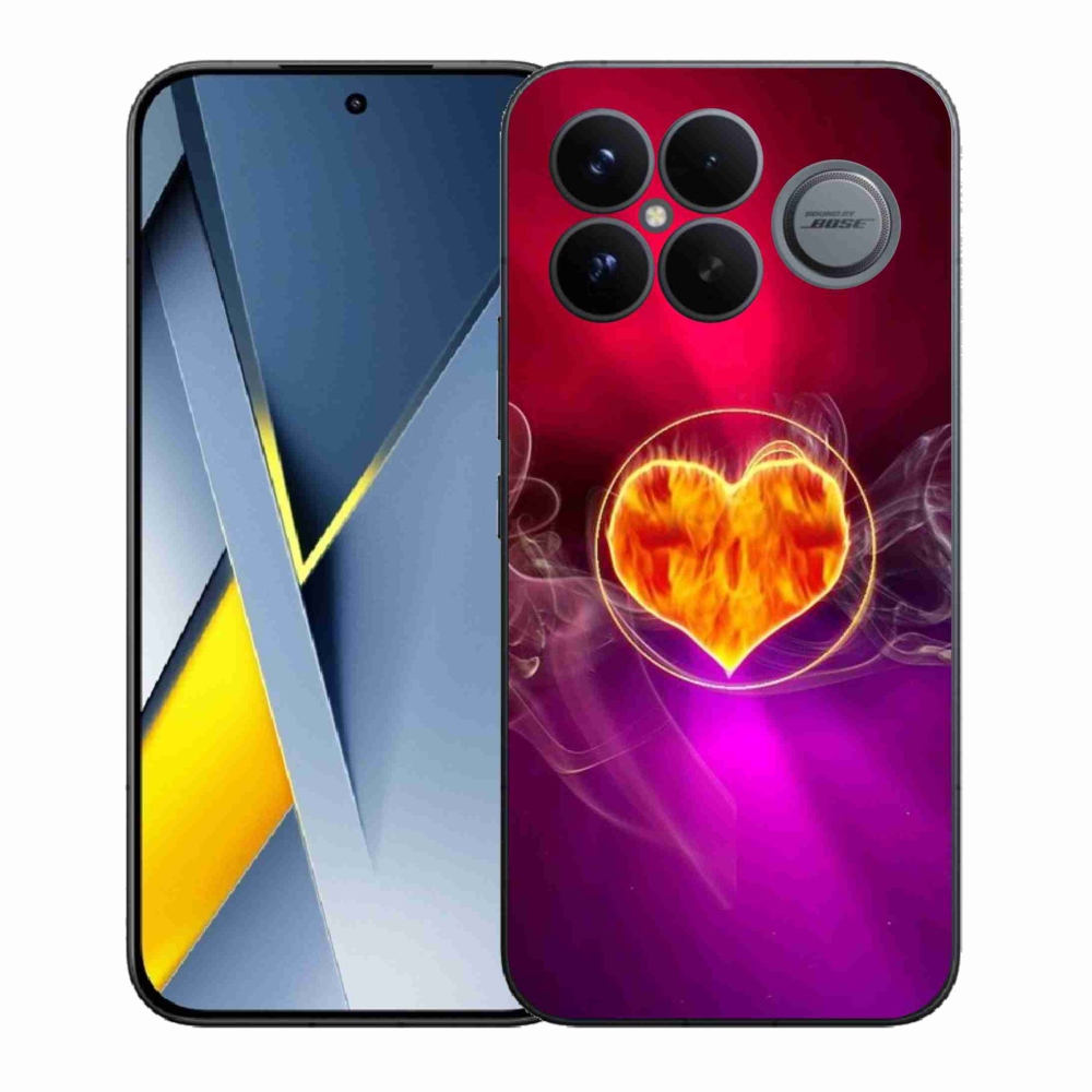 Gelový kryt mmCase na Xiaomi Poco F8 Ultra - ohnivé srdce