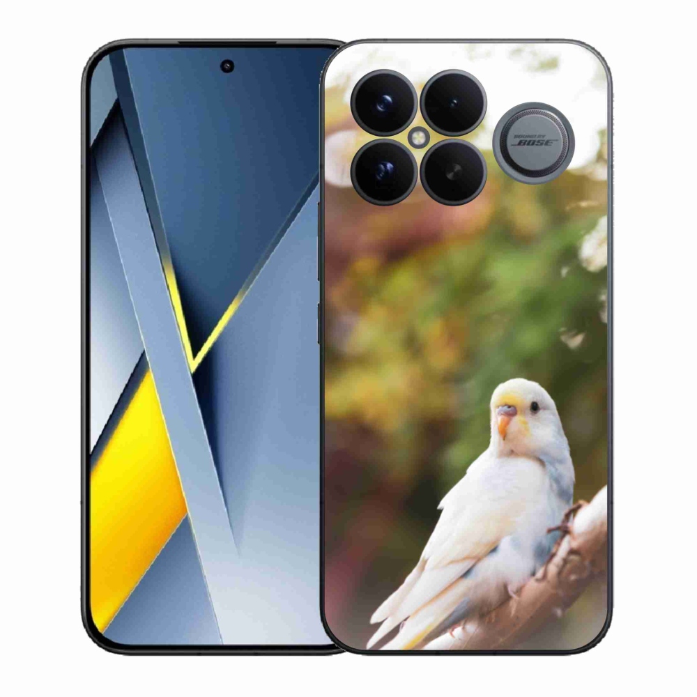 Gelový kryt mmCase na Xiaomi Poco F8 Ultra - papoušek andulka bílá