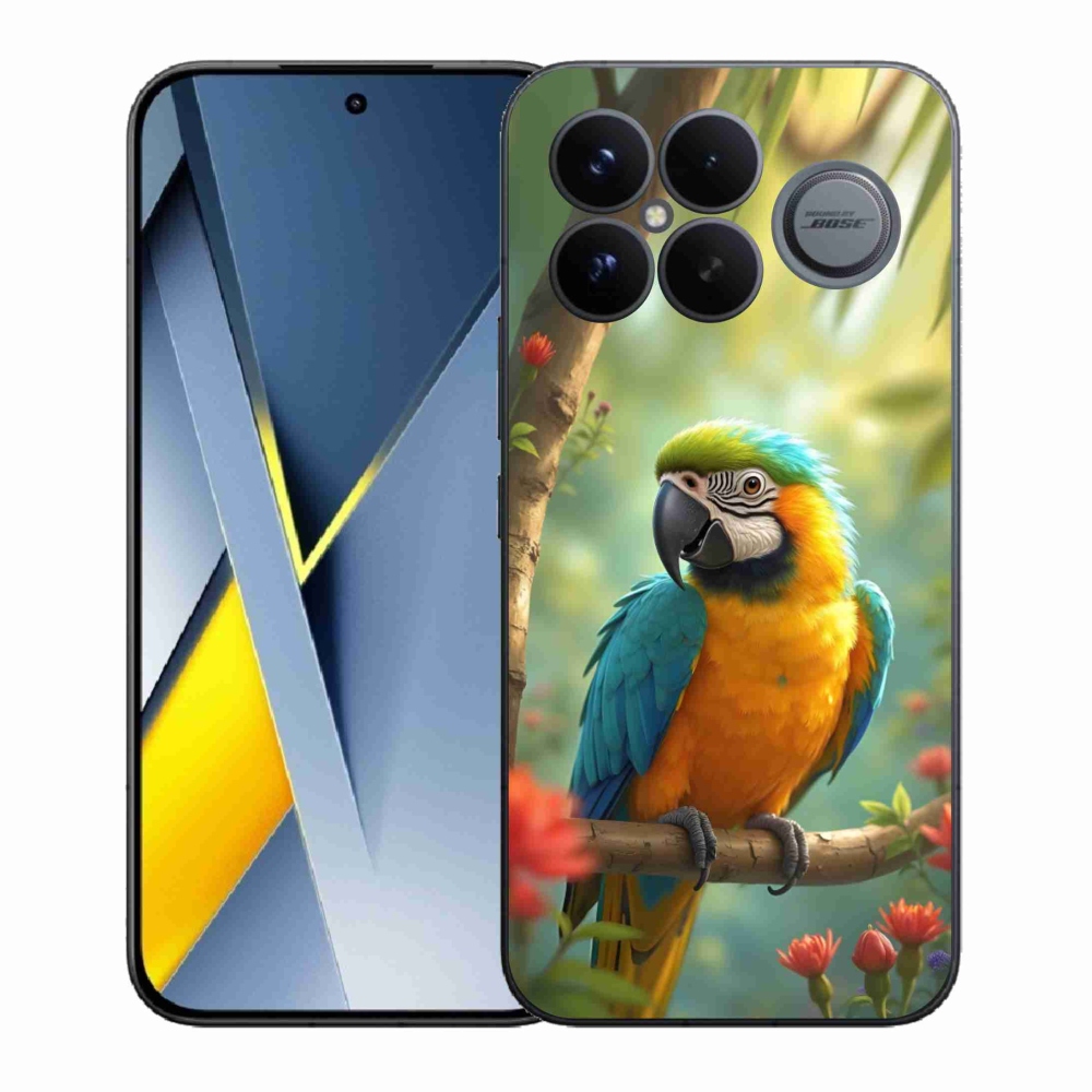 Gelový kryt mmCase na Xiaomi Poco F8 Ultra - papoušek ara modrožlutá