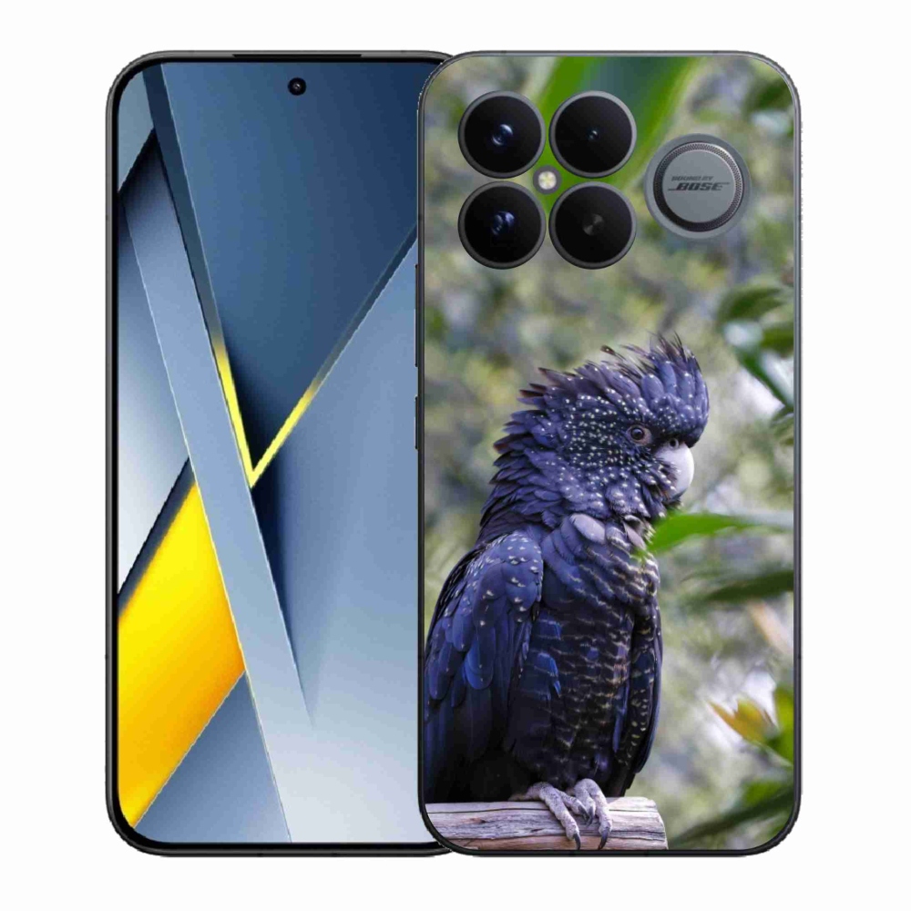 Gelový kryt mmCase na Xiaomi Poco F8 Ultra - papoušek kakadu černý