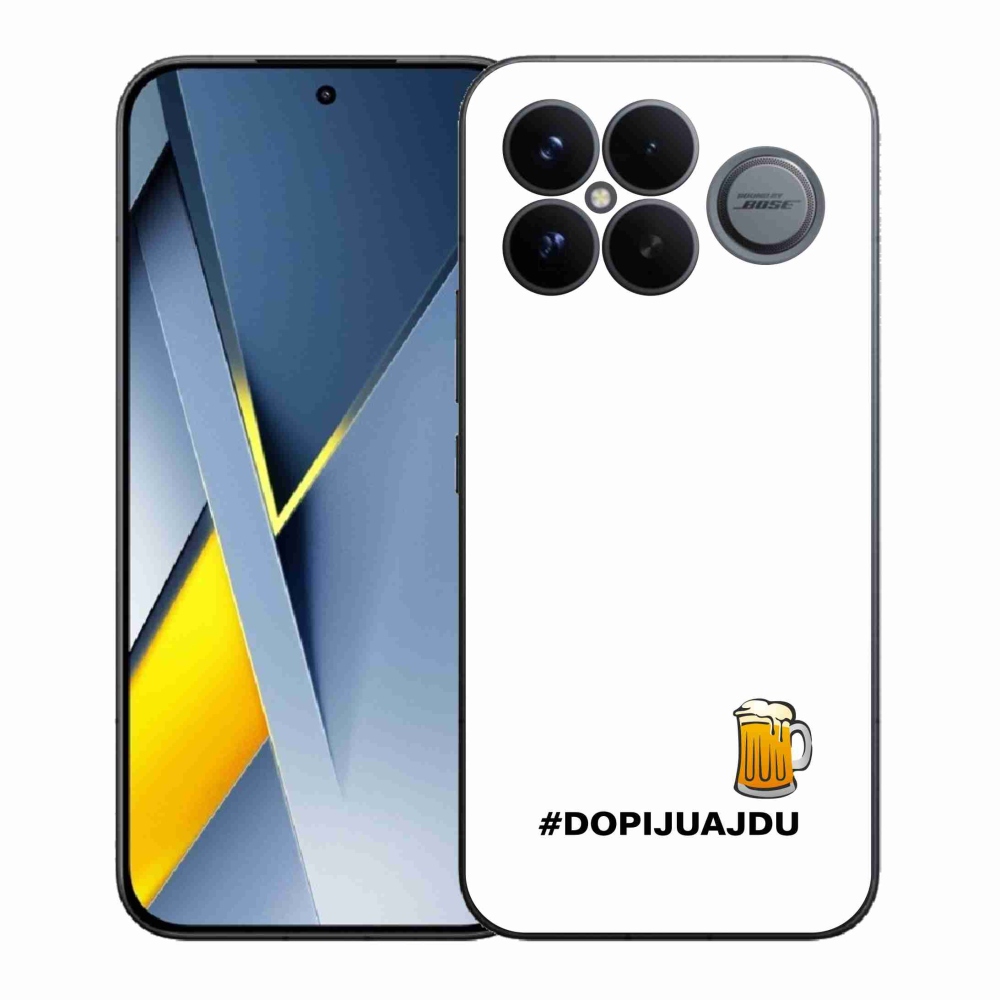 Gelový kryt mmCase na Xiaomi Poco F8 Ultra - pivní motiv 1 bílé pozadí