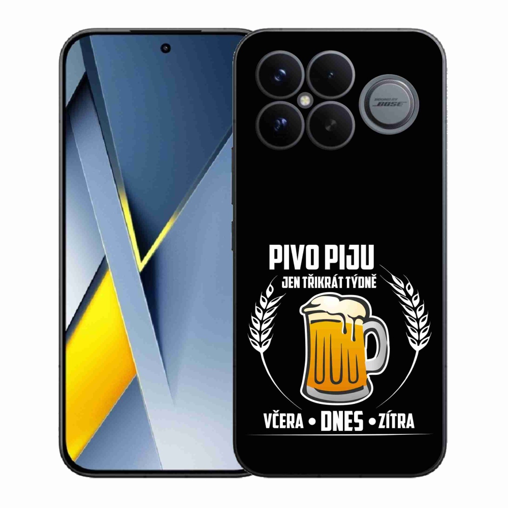 Gelový kryt mmCase na Xiaomi Poco F8 Ultra - pivní motiv černé pozadí