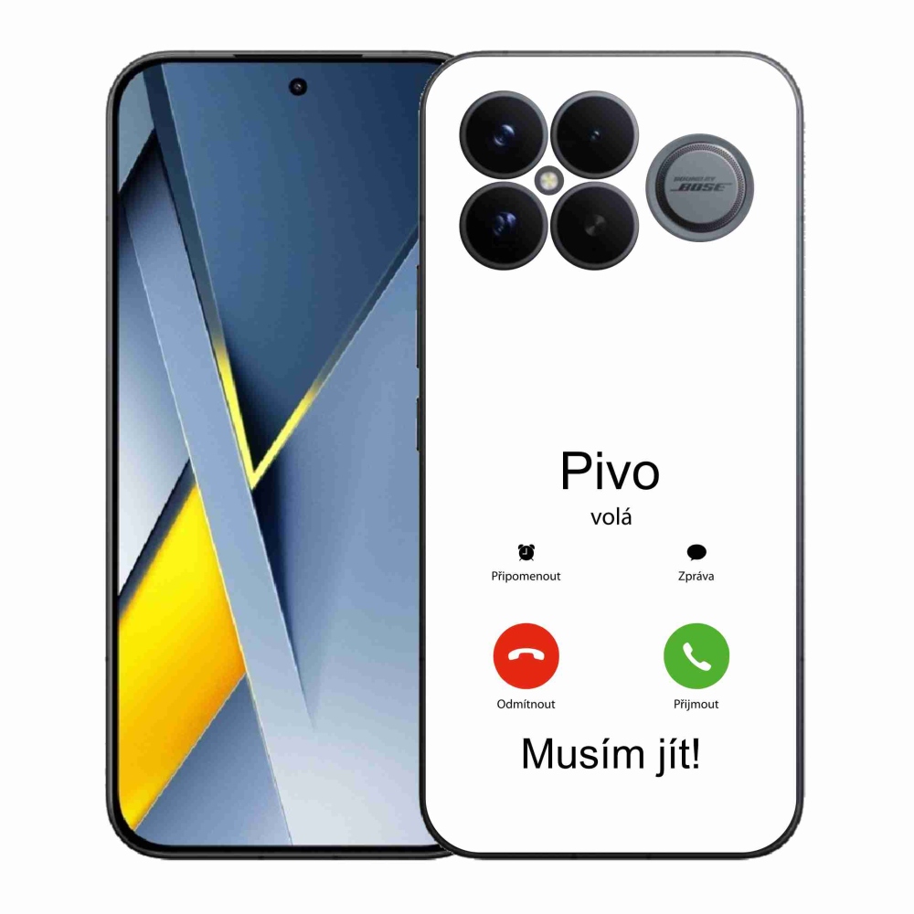 Gelový kryt mmCase na Xiaomi Poco F8 Ultra - pivo volá bílé pozadí
