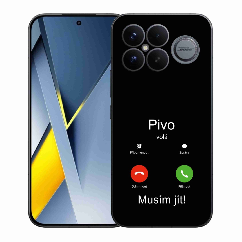 Gelový kryt mmCase na Xiaomi Poco F8 Ultra - pivo volá černé pozadí