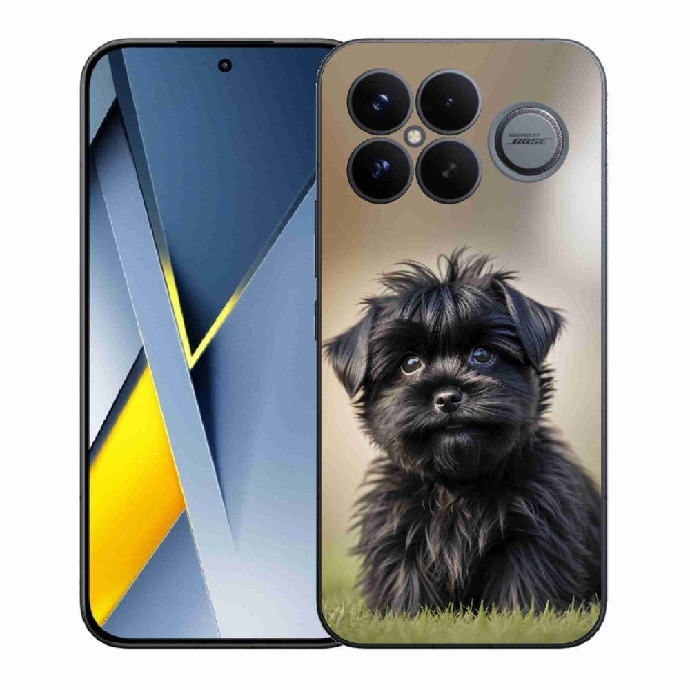 Gelový kryt mmCase na Xiaomi Poco F8 Ultra - roztomilý černý pejsek