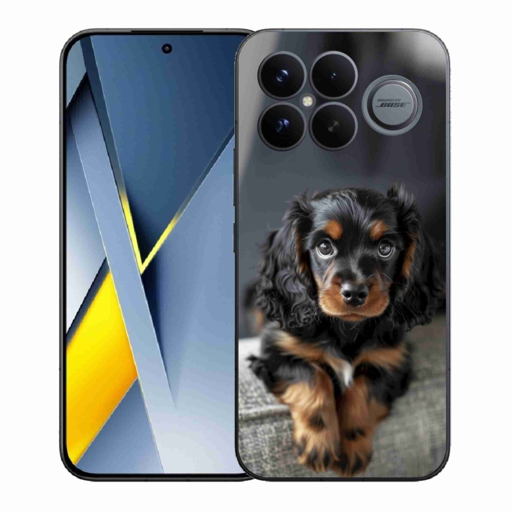 Gelový kryt mmCase na Xiaomi Poco F8 Ultra - roztomilý dlouhosrstý jezevčík